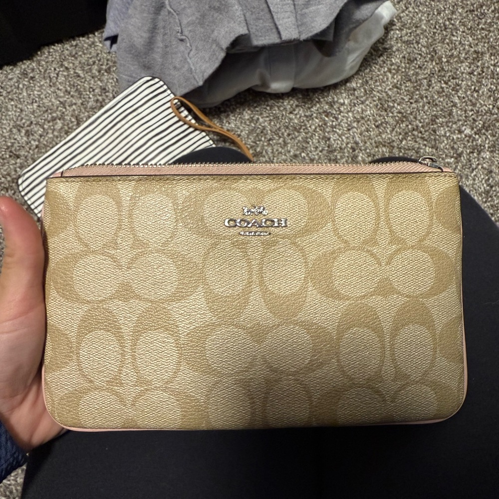 Coach Tan Signature Wristlet